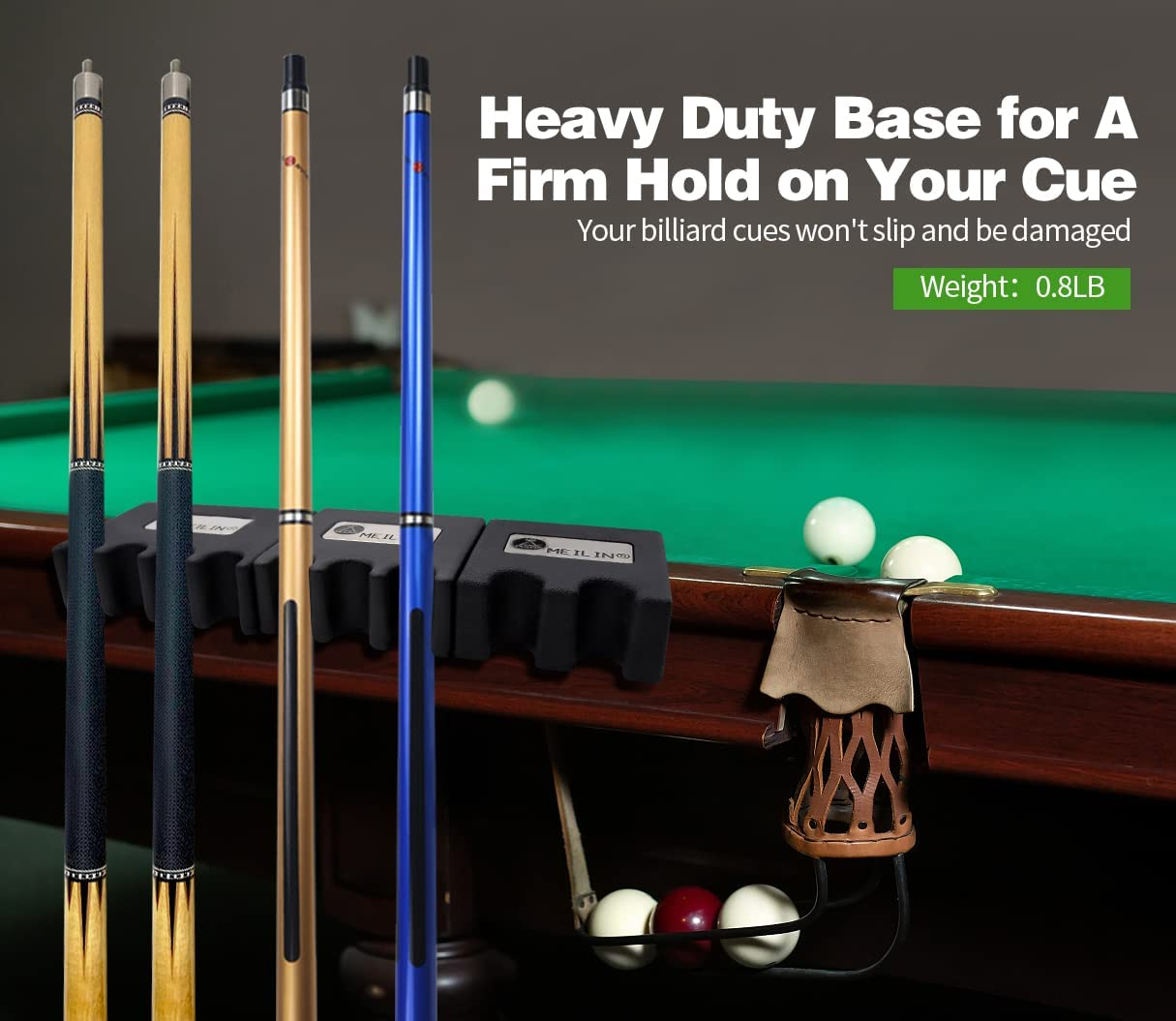 Pool Cue Holder, 4-Cue Portable Pool Stick Holder for Table, Weighted & Durable Billiard Cue Holder, Mini Stick Holder for Pool Cues, Pool Cue Holder Claw image number 1