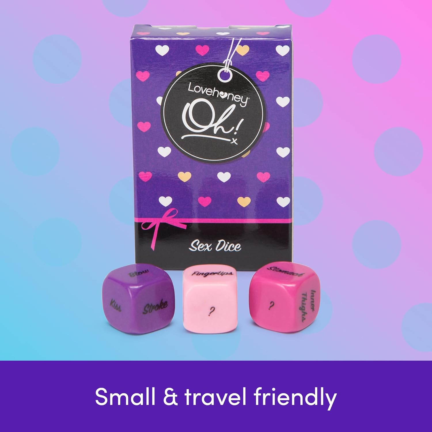 Lovehoney Oh! Multicoloured Dice Game for Couples - Adult Role Play or Foreplay - Small and Travel Friendly - Pack of 3 image number 5