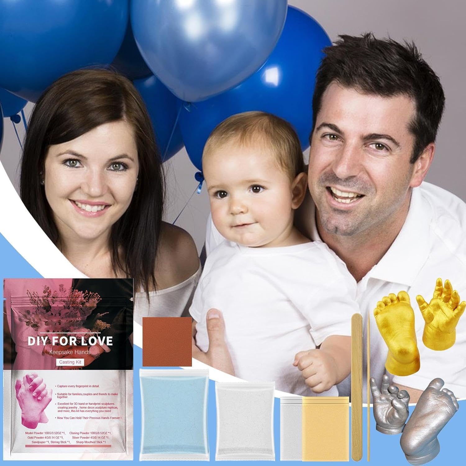 Hand Casting Kit for Couples - Handmade Hand Sculpture Casting Kit - Keepsake Sculpture, Couple Activities for Wedding Engagement Valentine'S Day image number 3