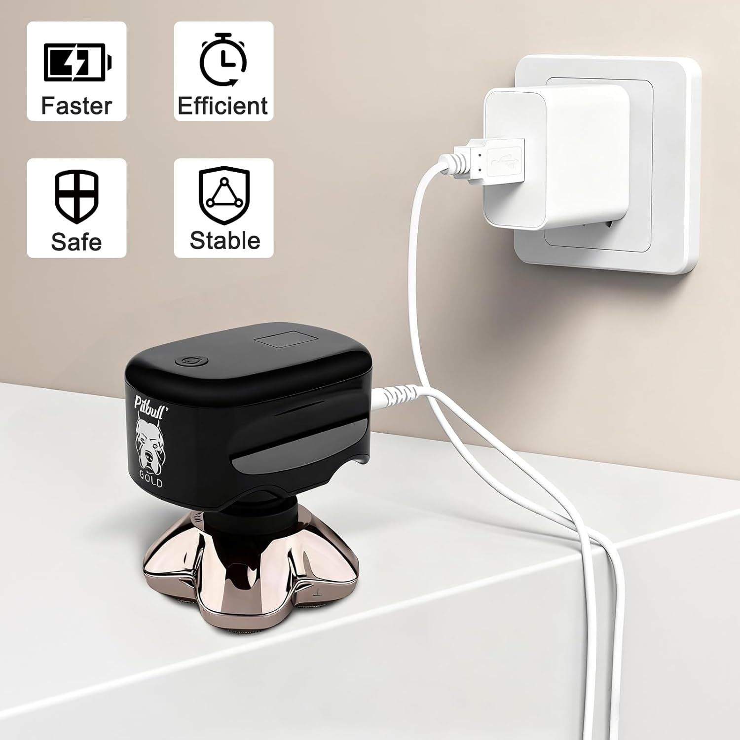 USB Charging Cable for Skull Pitbull Charger, Palm, Butterfly Kiss and Beast Clipper PRO Shaver, Charger Adapter Cable Cord for Skull Pitbull Gold PRO image number 1