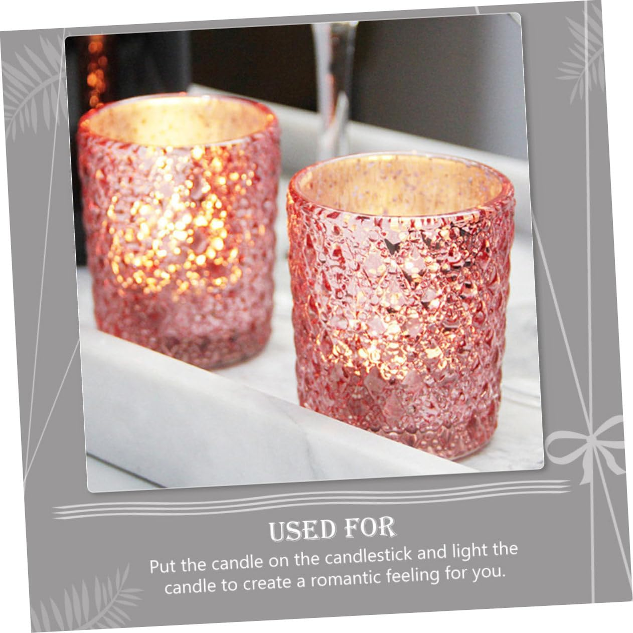 CORHAD 12Pcs Embossed Glass Candle Cups Mosaic Candle Holders for Wedding Decorations
