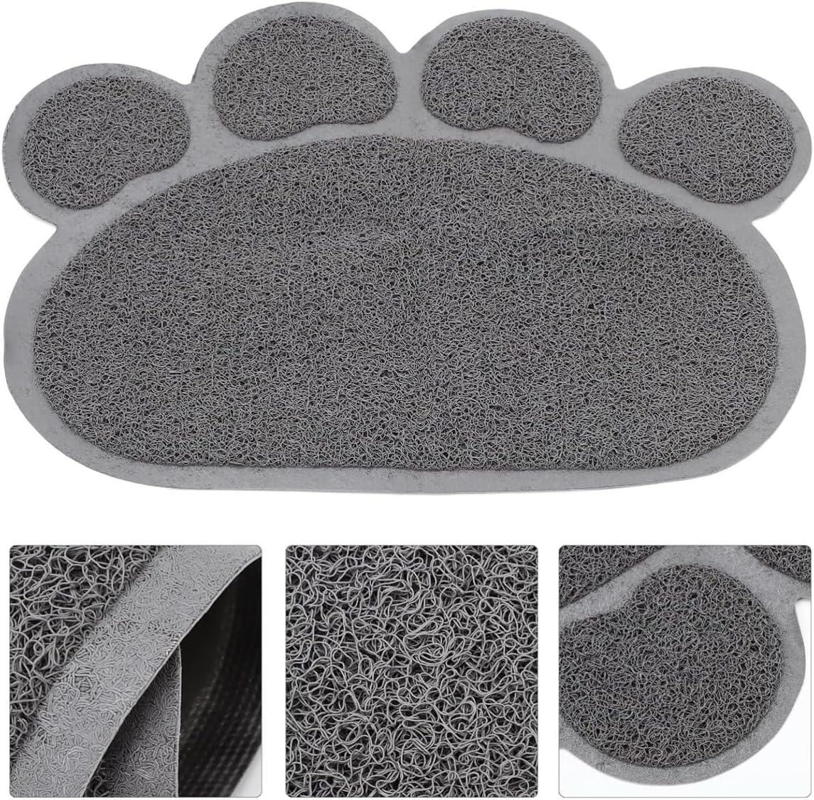 AIMALL 2PCS PVC Cat Litter Mats Paw Print Non-Slip Pet Foot Pads 40X30Cm for Cat Litter Box, Dog Bowl Area, Anti-Splash Soft Mat for Indoor Multi-Purpose Use image number 4