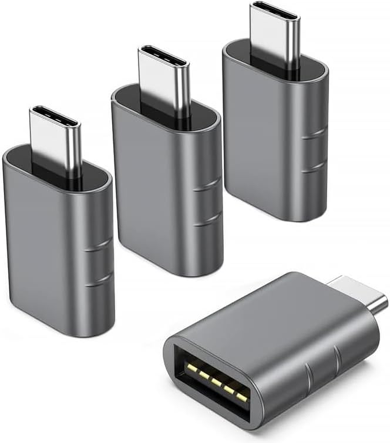 4 Pack USB C to USB Adapter, USB C Male to USB3 Female Adapter Compatible with Macbook Pro 2024 Imac Ipad Mini 6/Pro Macbook Air 2022 and Other Type C or Thunderbolt 4/3 Devices Space Grey image number 1