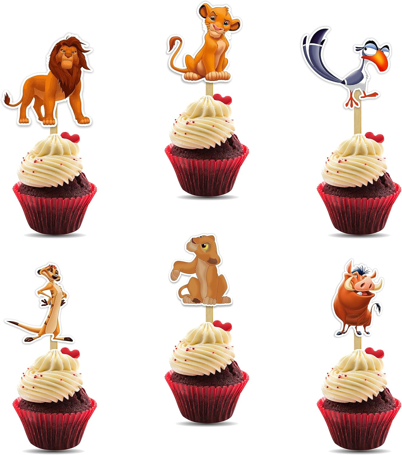 The Lion Kng Cupcake Toppers &ndash; Jungle Safari Birthday Party Decorations for Kids, Themed Picks for Cakes & Cupcakes, Perfect for Celebrations image number 3