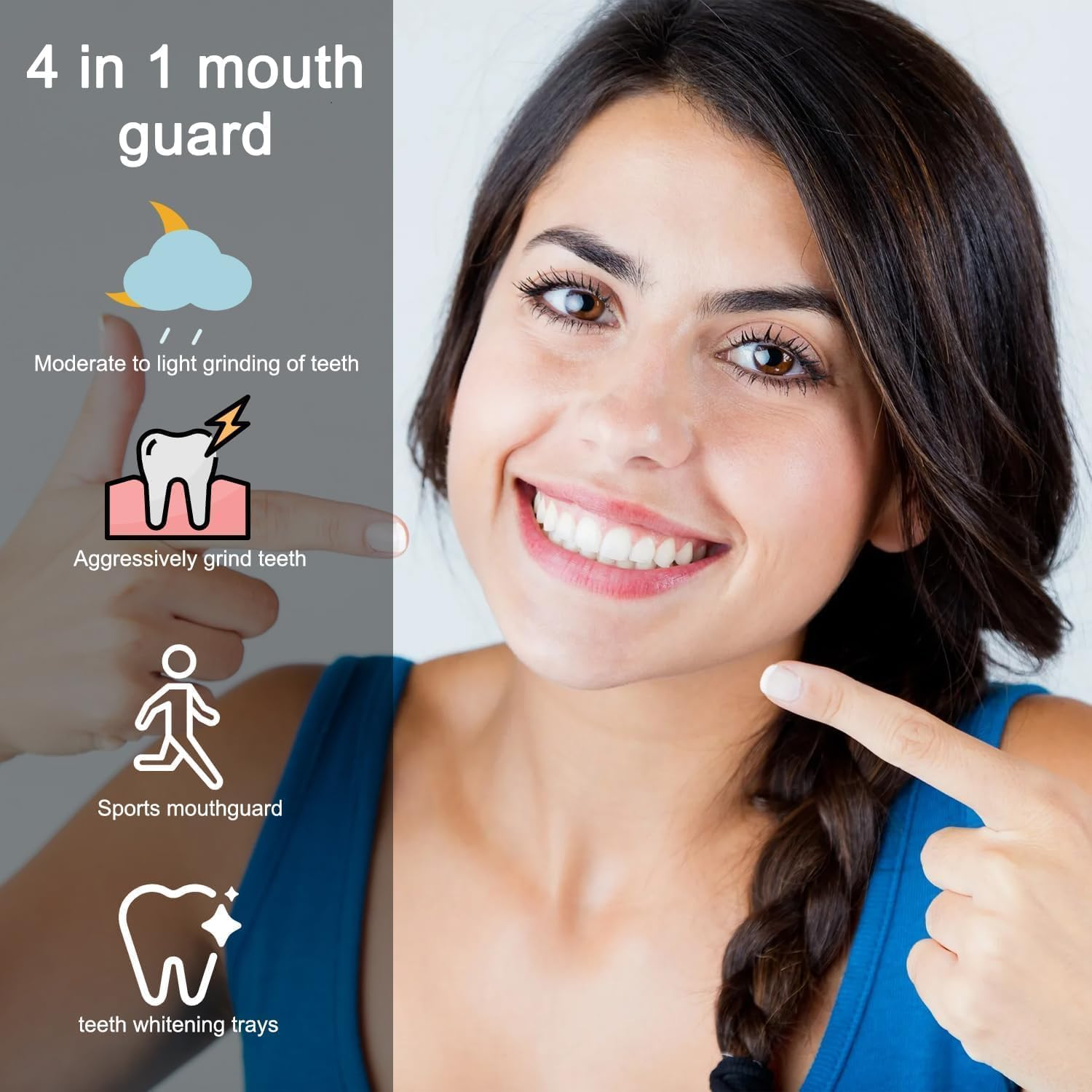 8Pcs Moldable Mouth Guard for Bruxism, anti Snore Mouthguard for Clenching, TMJ, Sport Athletic - 2 Sizes with Two Travel Cases