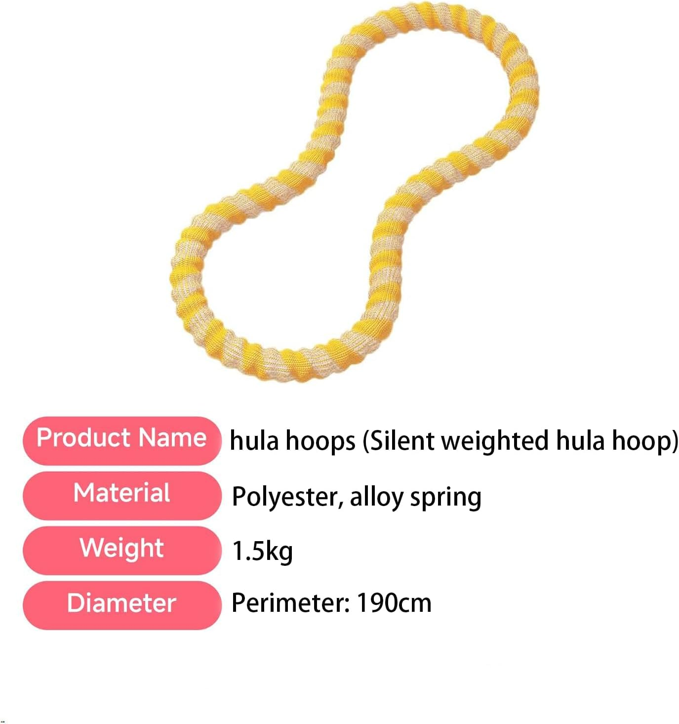 Hula Hoop,Hula Hoops for Adults Weight Loss.Hula Hoops for Adults, Weighted Hula Hoops for Women .Spring Weighted Design Burns Fat, Shapes Waist, Back-Friendly Workout with Safety Rope image number 6