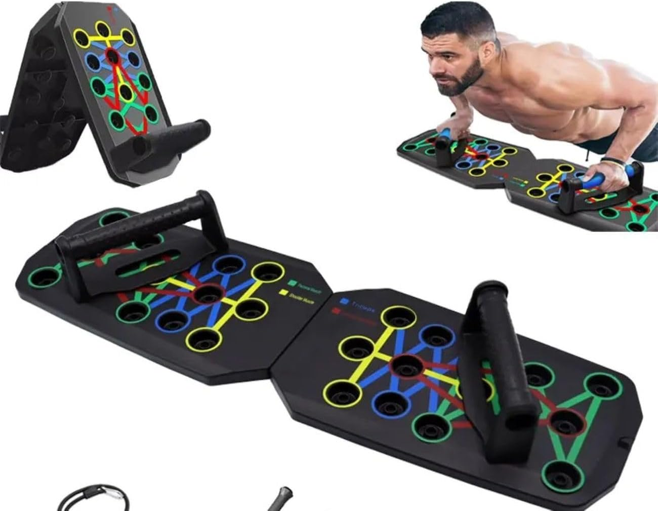 Bushora Push up Board-Push up Board Men- Foldable Portable Exercise Equipment, Multi-Function Strength Training Board for Men and Women image number 3