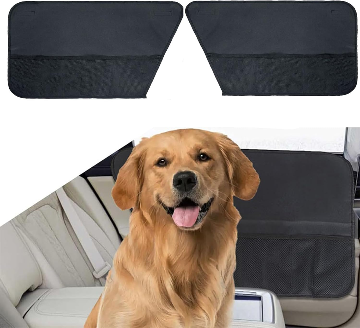 Yeanifeana One Pair Car Door Protector for Dogs, Waterproof Oxford Cloth Vehicle Pet Guard, Scratch Proof Automotive Interior Cover for Trucks/Suvs, Easy Install Removable Car Door Shield