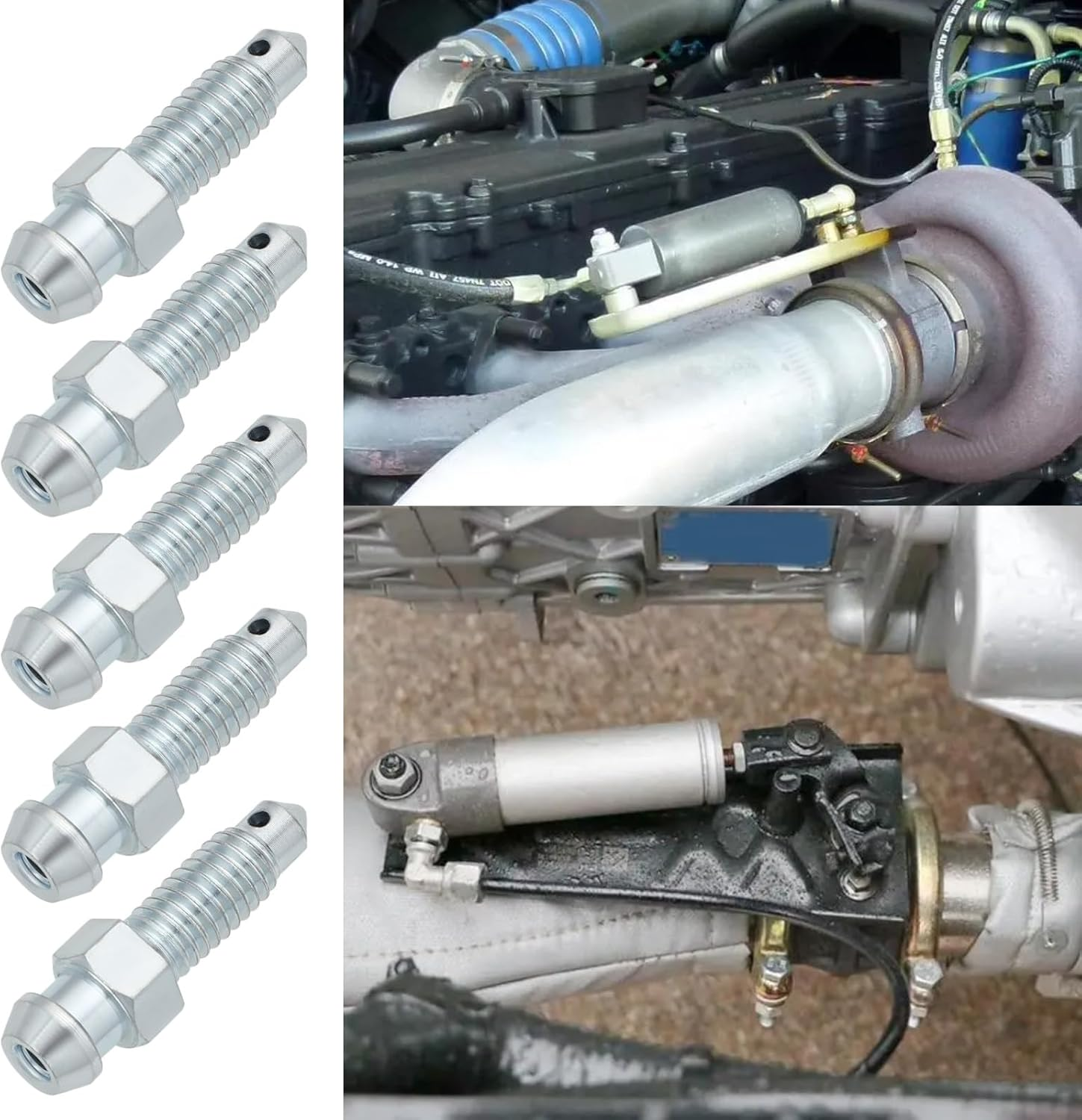 Ecsing 10PCS Metric Brake Caliper Bleed Nipple M6X1Mm Total Length 27.2Mm Hexagonal Lower Thread Total Length 10Mm for Preventing Brake Fluid Leaks image number 1