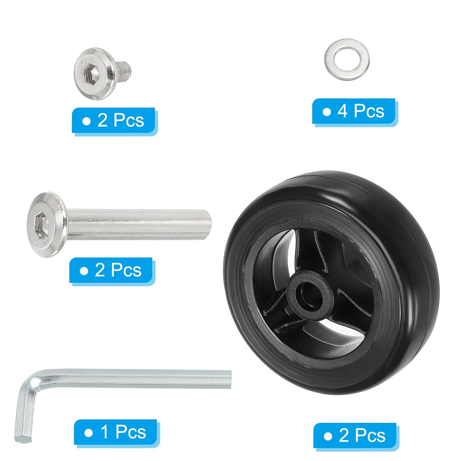 Uxcell Replacement Luggage Suitcase Wheels Repair Kit, 50Mmx16Mm Wear-Resistant & Mute 360 Swivel Caster Wheels image number 6