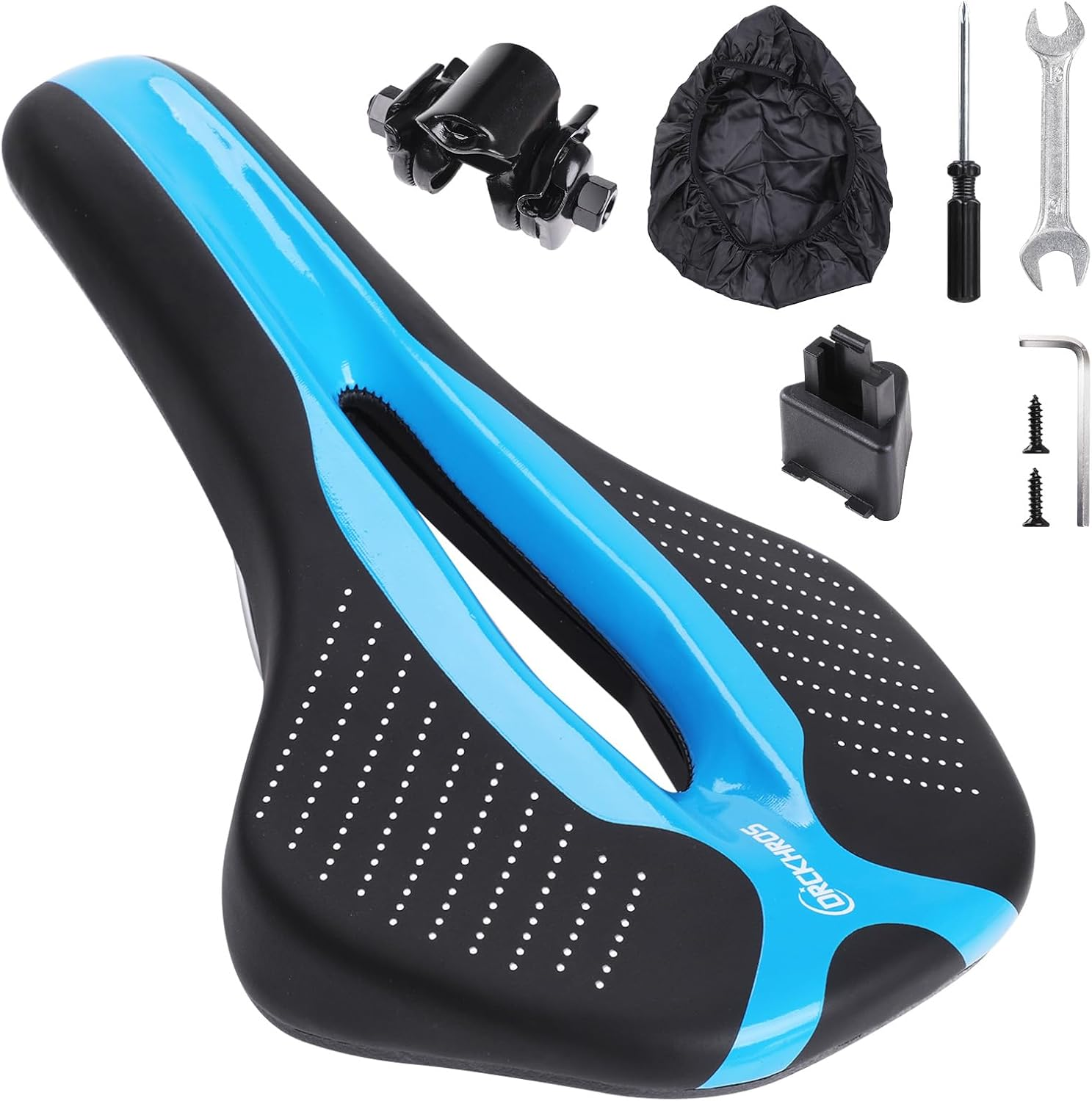 Bike Seat Bicycle Saddle with Light Buckle, Secpeak Ultra Comfortable Ergonomic Waterproof Breathable Bicycle Seat Cushion with Installation Tool and Rain Cover