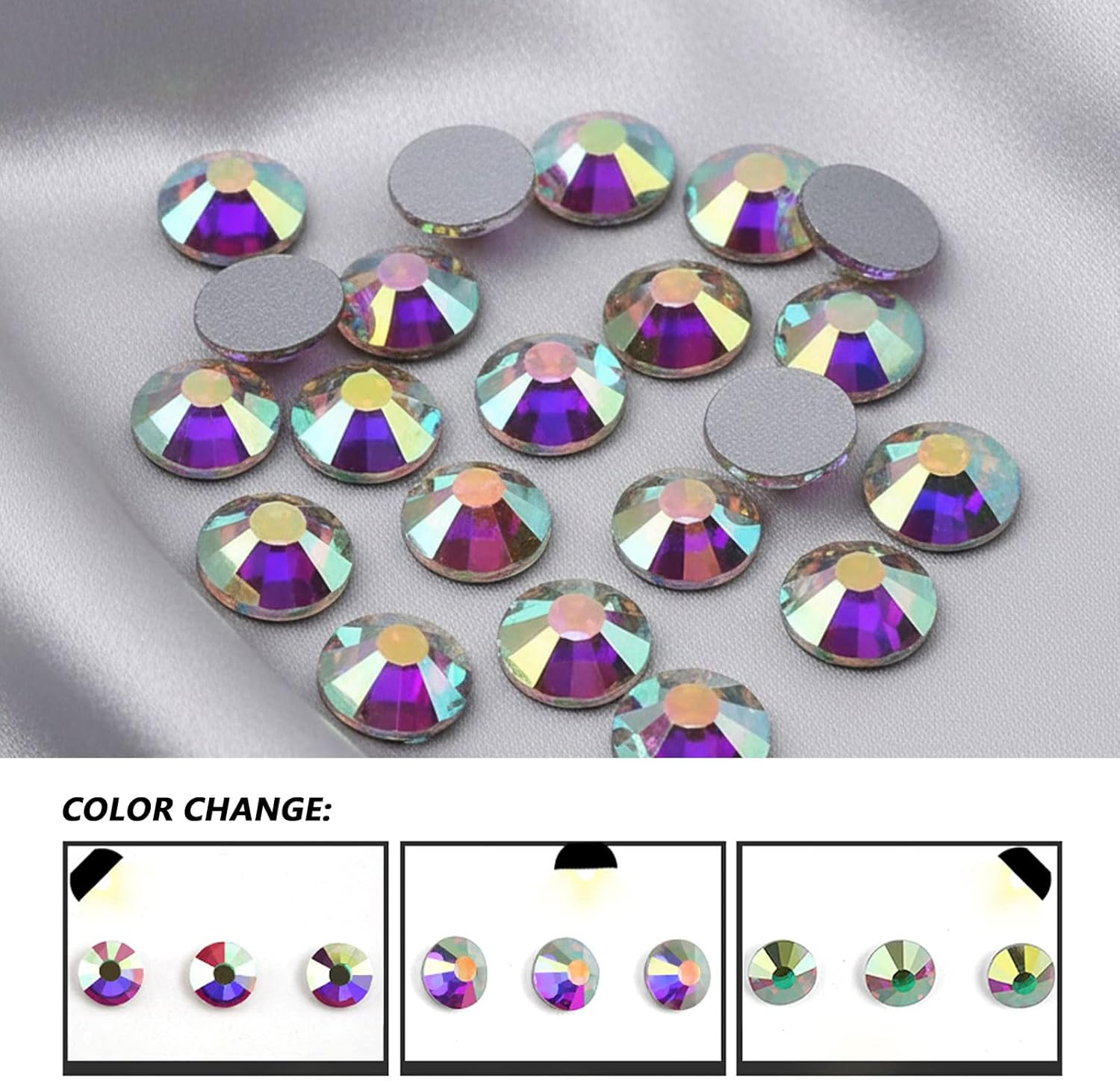 720 Pieces SS20 4.8Mm AB Glue Fix Flatback Rhinestones for Crafting, Nail Art, Face and Party Decoration, Crystal Clear Glass Gemstones for DIY Projects &ndash; Ermaoo (Crystal AB)