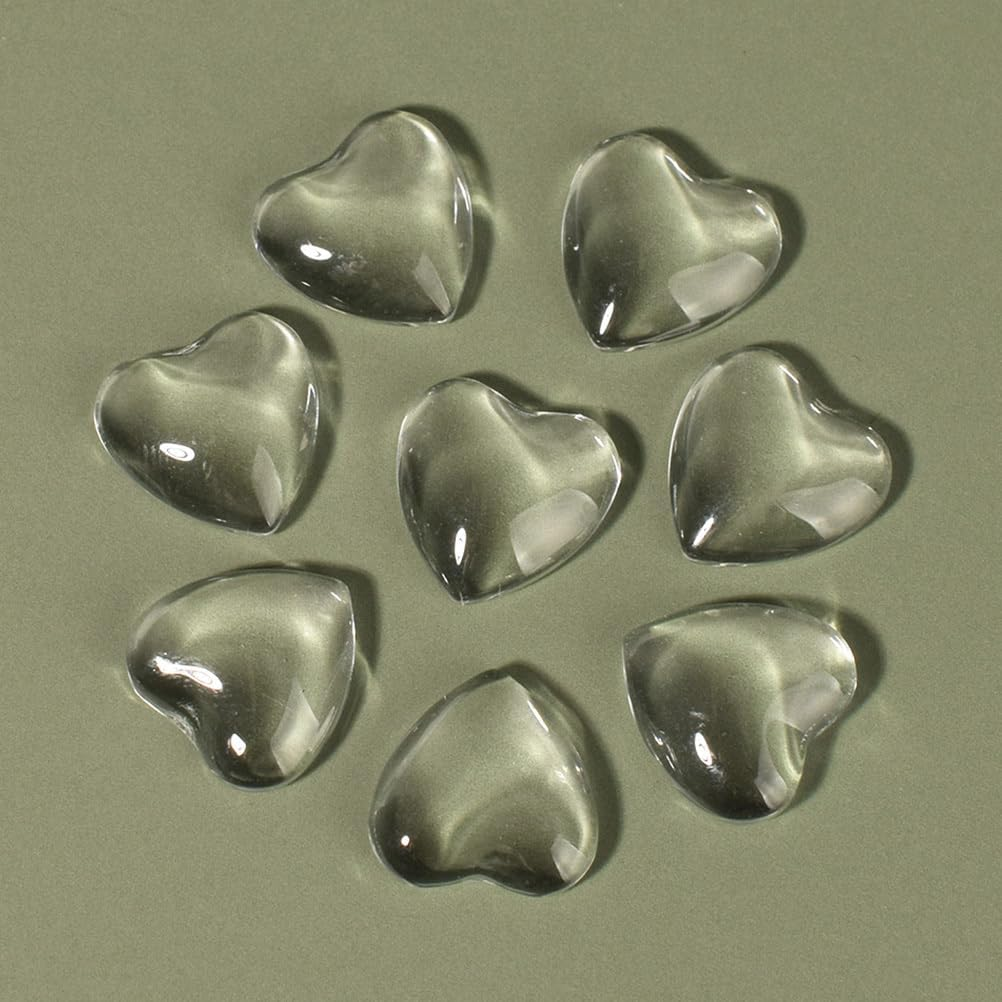 Minkissy 100Pcs Clear Glass Nail Polish Display Beads Haert Shaped Clear Glass Beads Bulk Nail Polish Color Card for Salon Diy Manicure Tool Accessories image number 2