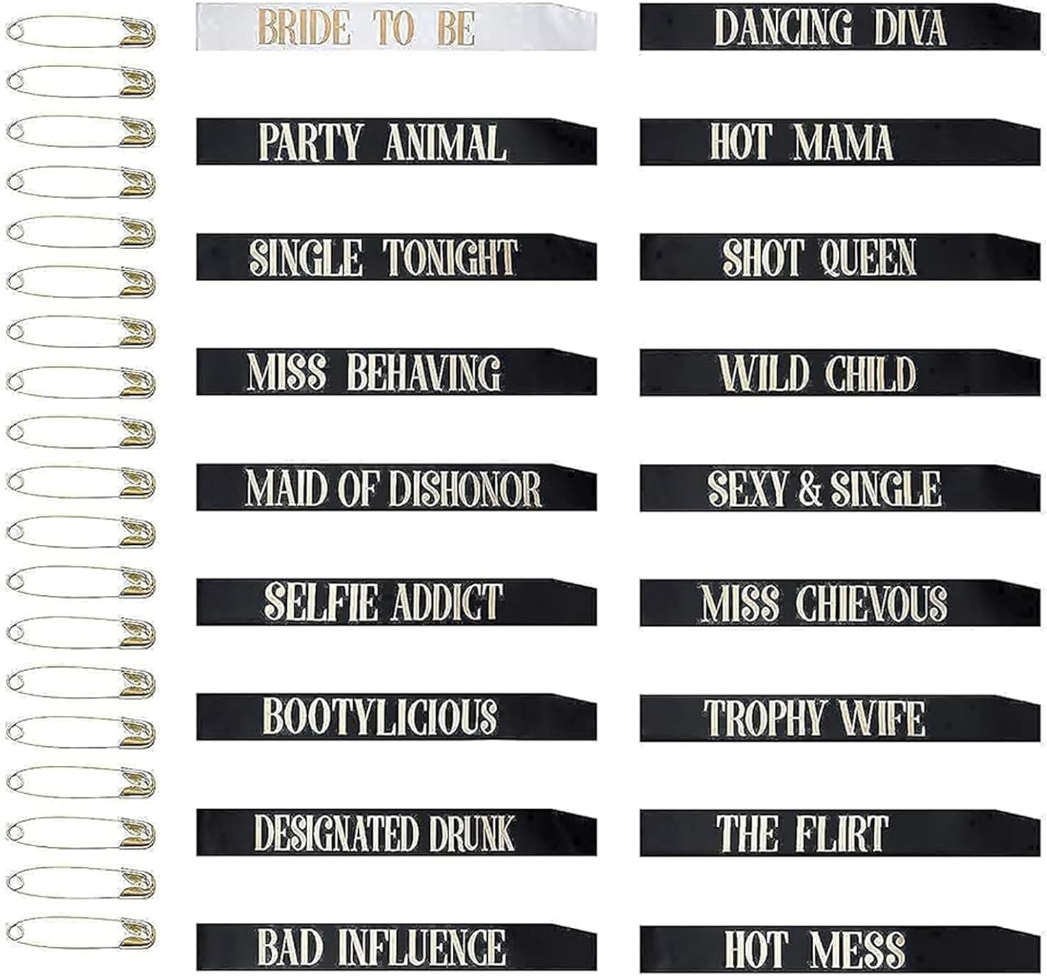 Bachelorette Party Sashes, 18 Pack Bride Tribe Funny Bridesmaid Sash Set, Bride to Be Sash Team Bride Sash for Bachelorette Hen Party and Bridal Shower Engagement Wedding Party image number 1