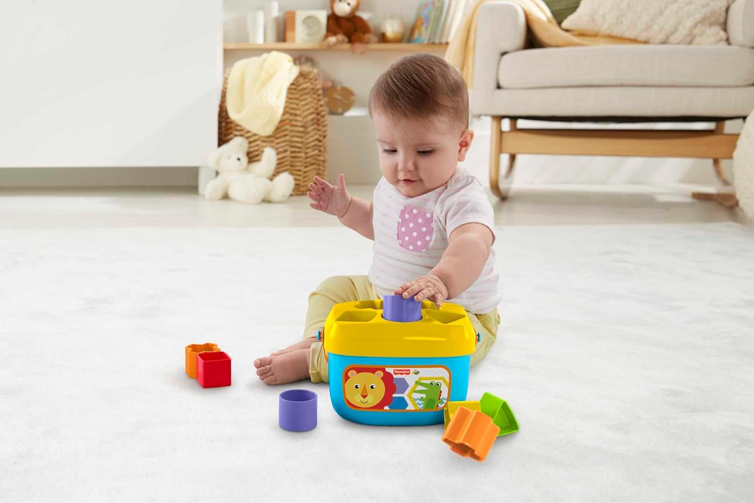Fisher-Price Stacking Toy Baby&rsquo;S First Blocks Set of 10 Shapes for Sorting Play for Infants Ages 6+ Months image number 4