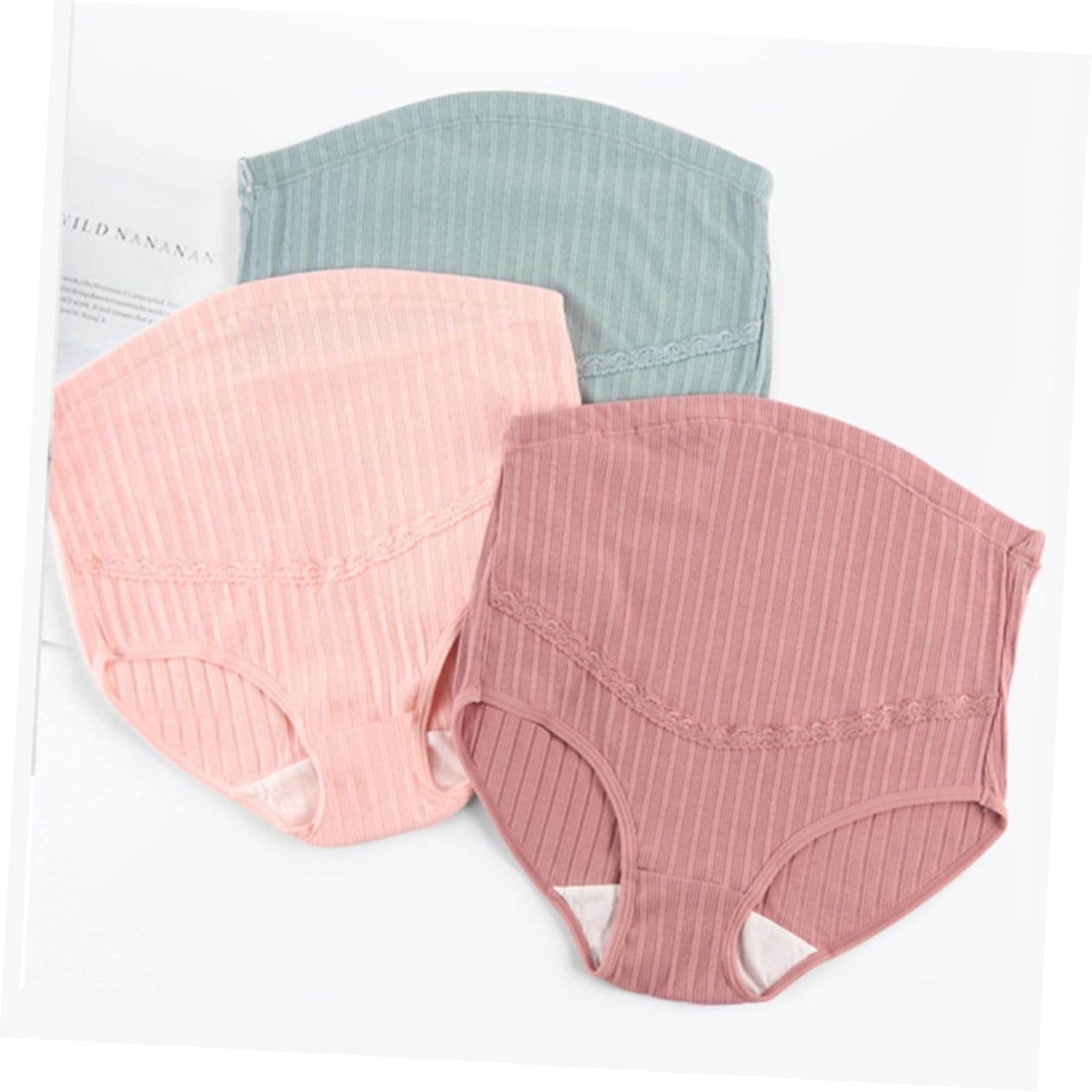 3Pcs High Waist Maternity Panties Cotton Comfortable Underwear for Pregnant Women Postpartum Wear image number 4