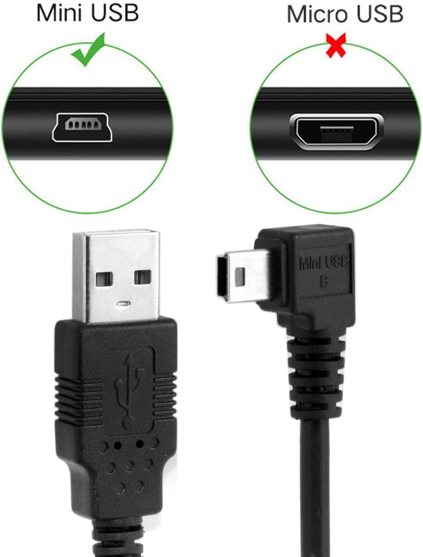 Cablecc Mini USB B Type 5Pin Male Left Angled 90 Degree to USB 2.0 Male Data Cable with EMI Ferrite Core image number 3
