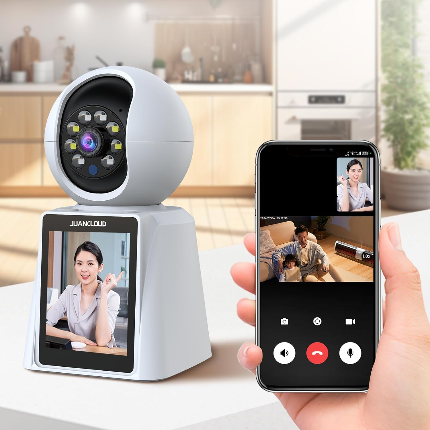 Juan Cloud Indoor Wifi Security Camera, 3MP Baby Monitor & Pet Camera, Two-Way Video Call, Motion Detection, 2.4G/5G Dual-Band, Remote Viewing, Smart Tracking image number 3