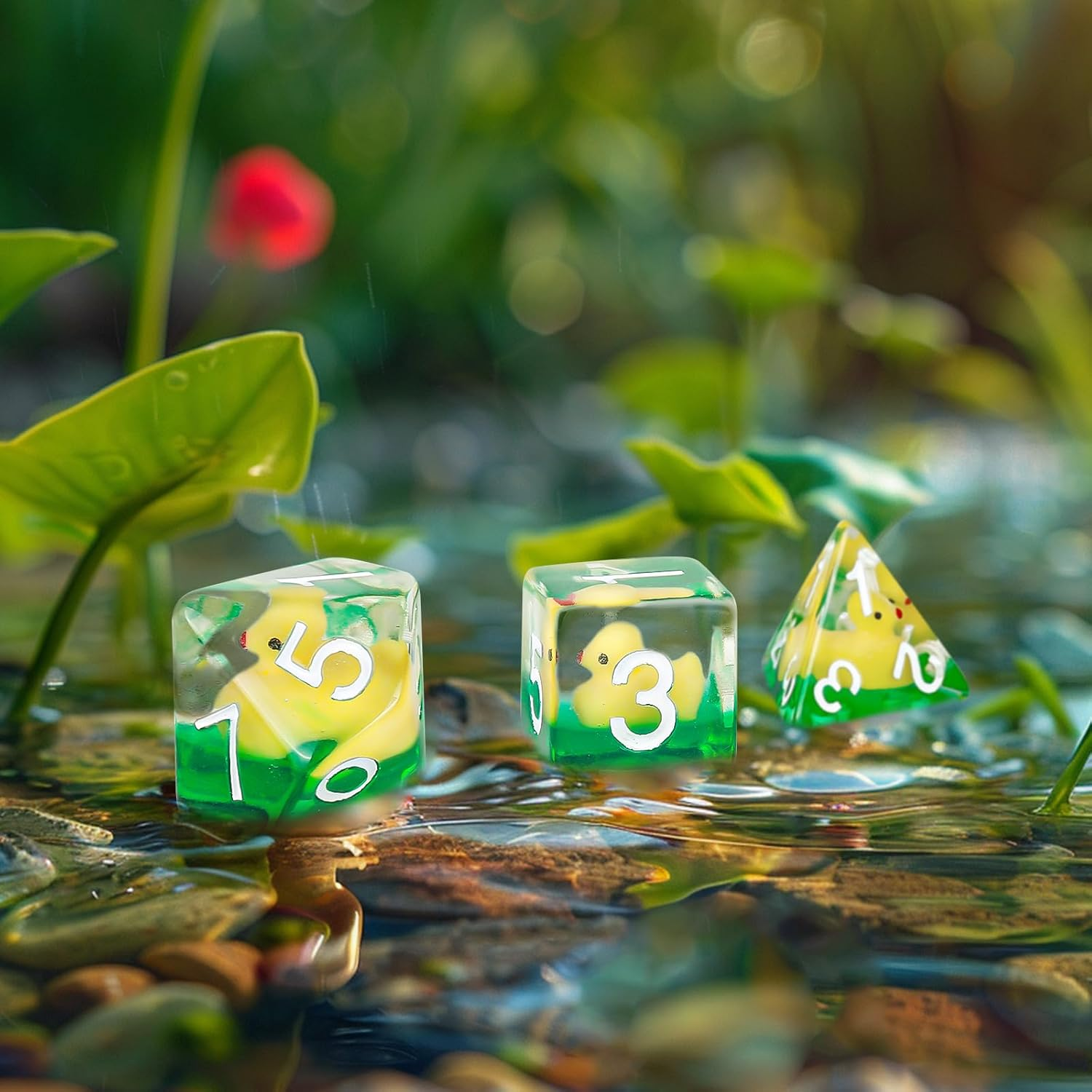 Oricraft D20 Yellow Duck Dice DND Dice Set Cute Duck inside DND Gaming Dice Polyhedral Role Playing Game Dungeons and Dragons Dice image number 5