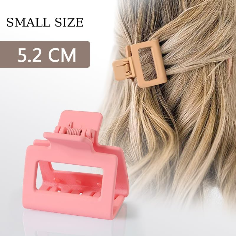 Hair Claw Clips 5Cm Fashion Women'S Solid Color Frosted PS Material Small Square Hairpin Hairpin Headdress Shark Clip Hair Accessories