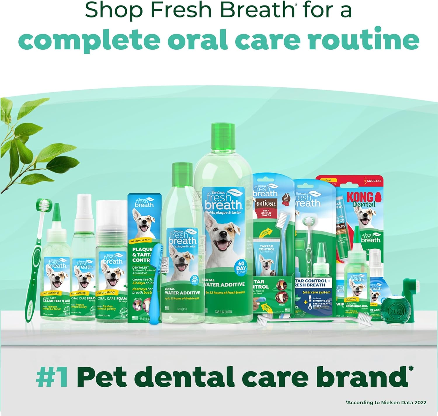 Tropiclean Fresh Breath Oral Care Kit for Small Dogs with Oral Care Gel, Tripleflex Toothbrush and Finger Brush image number 1