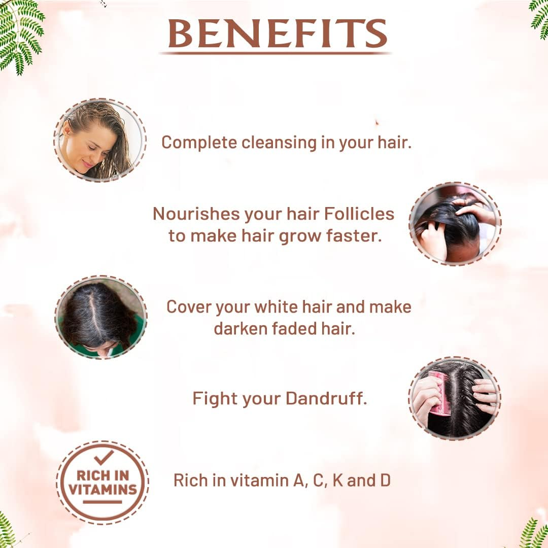 VEDICAYURVEDA Shikakai Powder- Bio Organic and Natural 100% Pure Shikakai Powder for Hair Care & Hair Conditioning-Pack of 1-(100GM)/ Complete Organic and Herbal Hair Care image number 4