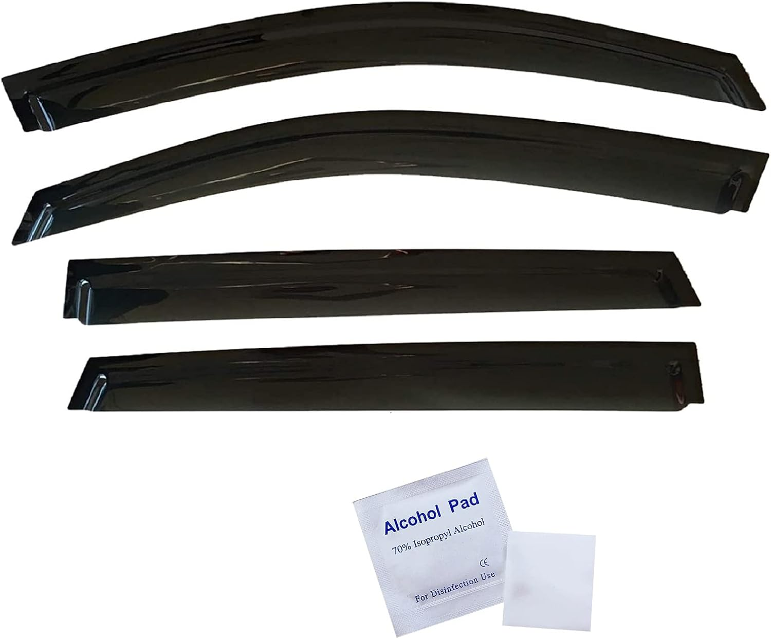 2020-2024 Tape-On Side Window Visor Deflectors for Subaru Outback Premium Limited Touring Dark Tinted Rain Guards 2021 2022 2023