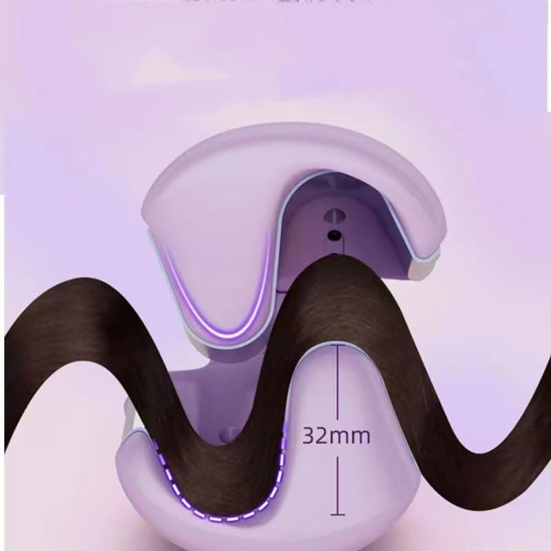 Hair Styling Tool with Negative Ionic Technology, 4 Gears Double-Sided Heating, French Curl 3D Curling Iron, 32Mm Curling, Long-Lasting Smooth Waves, for Travel & Home (Pink,European Standard) image number 2