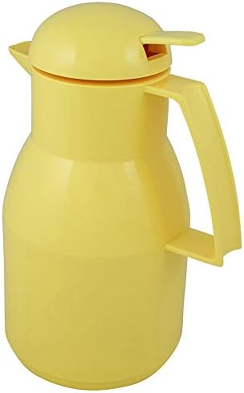 Helios Top Push Vacuum Jug Yellow 1 Litre, 30 X 30 X 25.7 Cm image number 1
