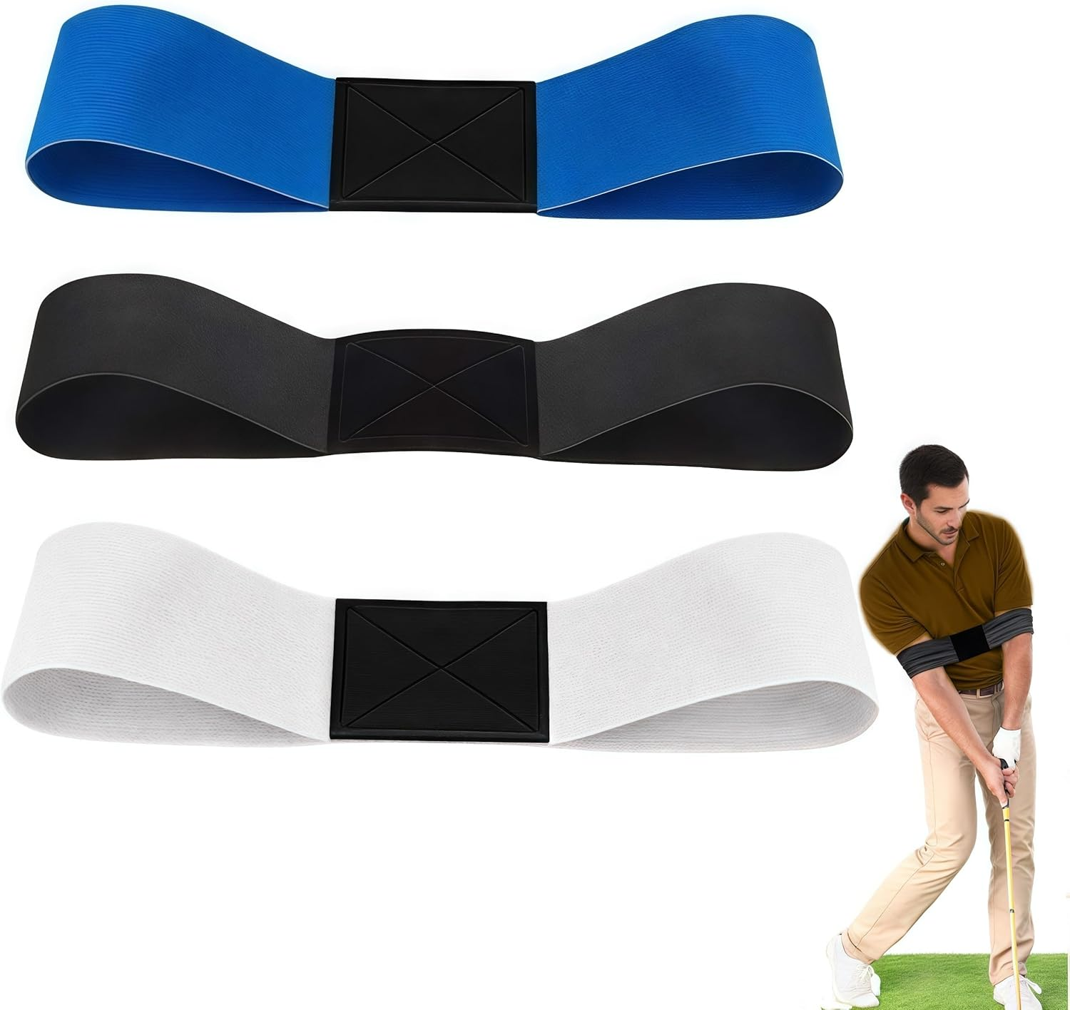 3 Pcs Golf Swing Arm Band Training Aid,Wizefolk Swing Correcting Arm Band,For Golf Beginners Unisex,Improving Gesture,Forming the Correct Muscle Memory image number 3