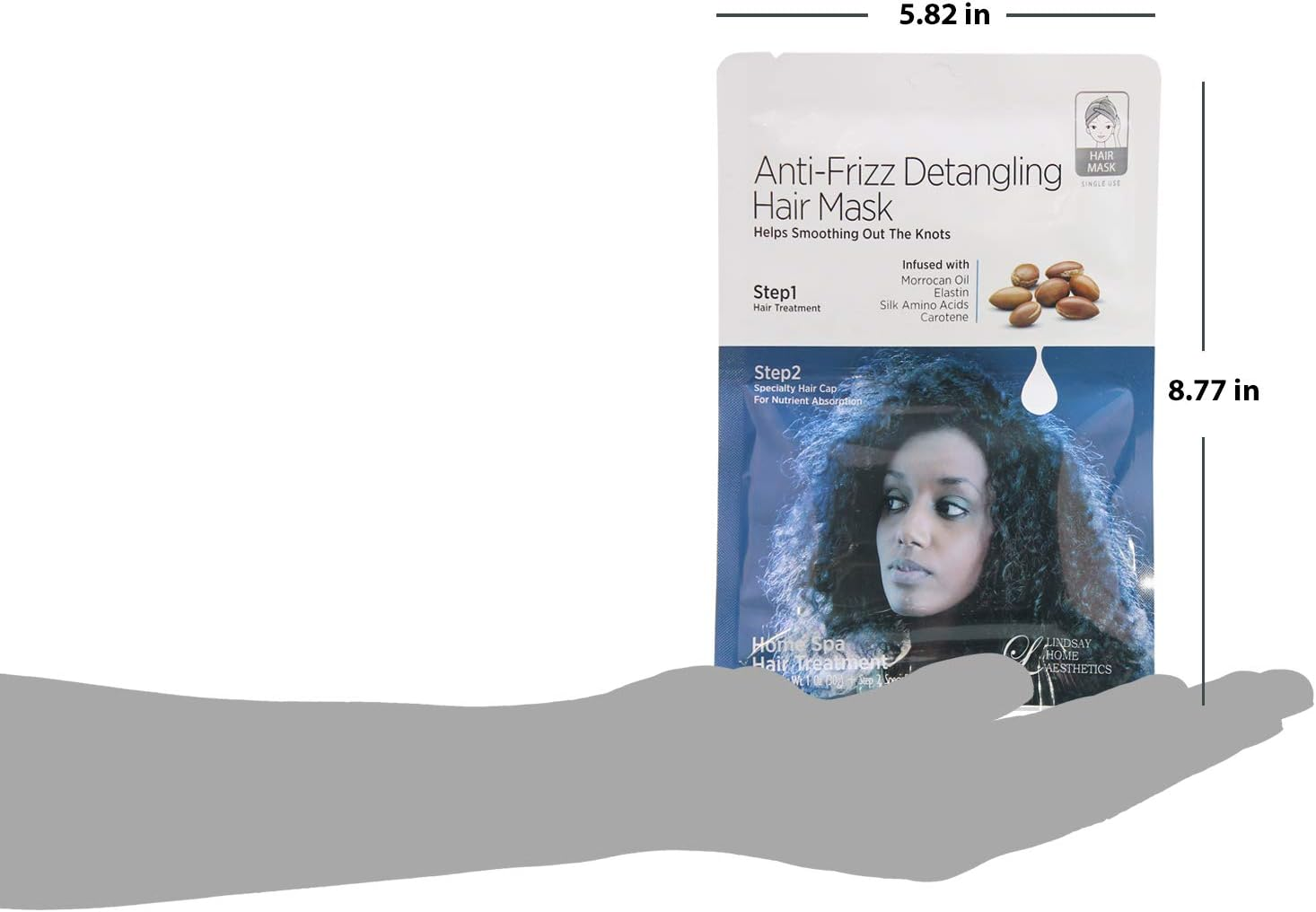 Anti-Frizz Detangling Hair Mask-Infused with Moroccan Oil, Elastin, Silk Amino Acids-Repair Damaged Hair-Lightweight with Protein to Help Restore Elastin, 1 Oz (Pack of 3) image number 3