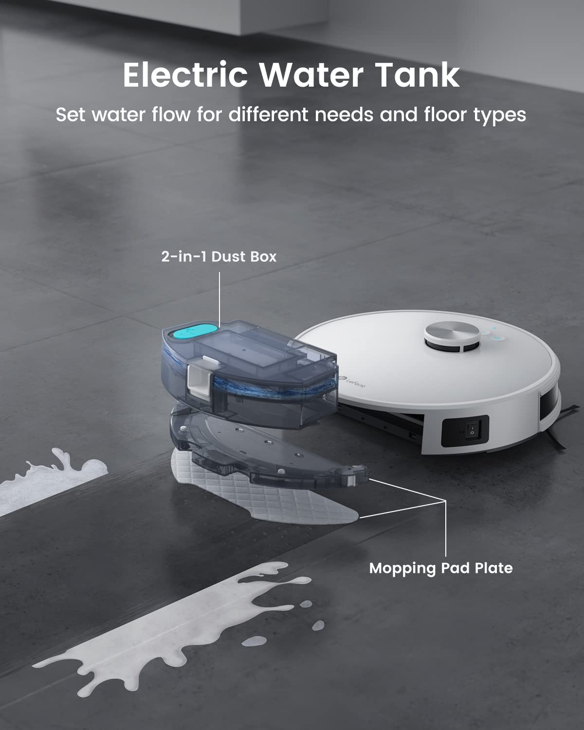 Lefant Robot Vacuum and Mop, Updated Mapping Dtof Navigation, Custom Cleaning, Multi-Floor Mapping, 4000Pa Powerful Suction, No-Go Zones, APP, Alexa & I Watch Control, Support 2.4G & 5G Wifi, M1 image number 1