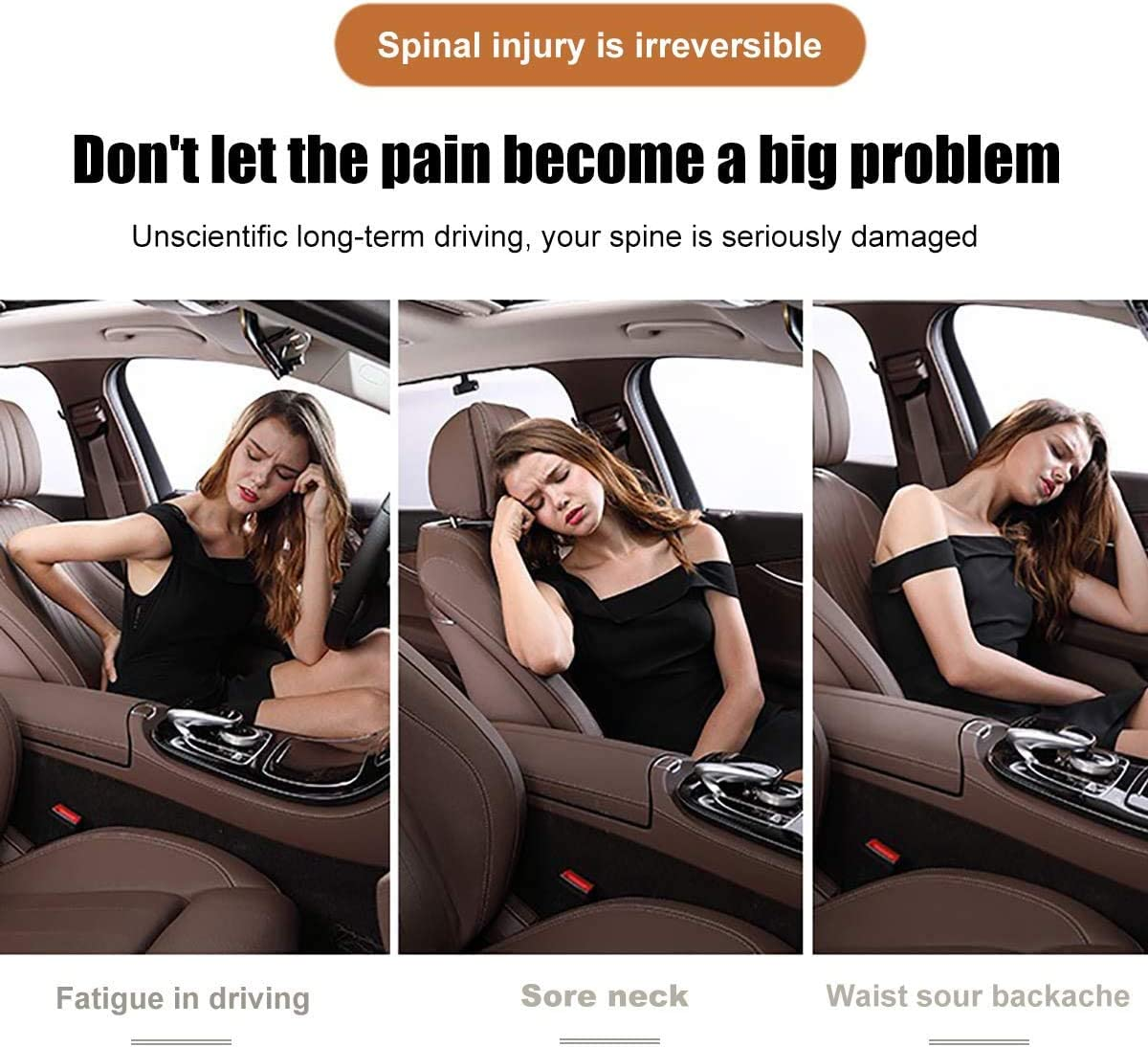 Newgam Car Pillow - Car Neck Pillow for Neck Pain Relief and Cervical Support,Car Seat Neck Pillow with 100% Pure Memory Foam and Washable Cover,Car Headrest Pillow Black image number 5