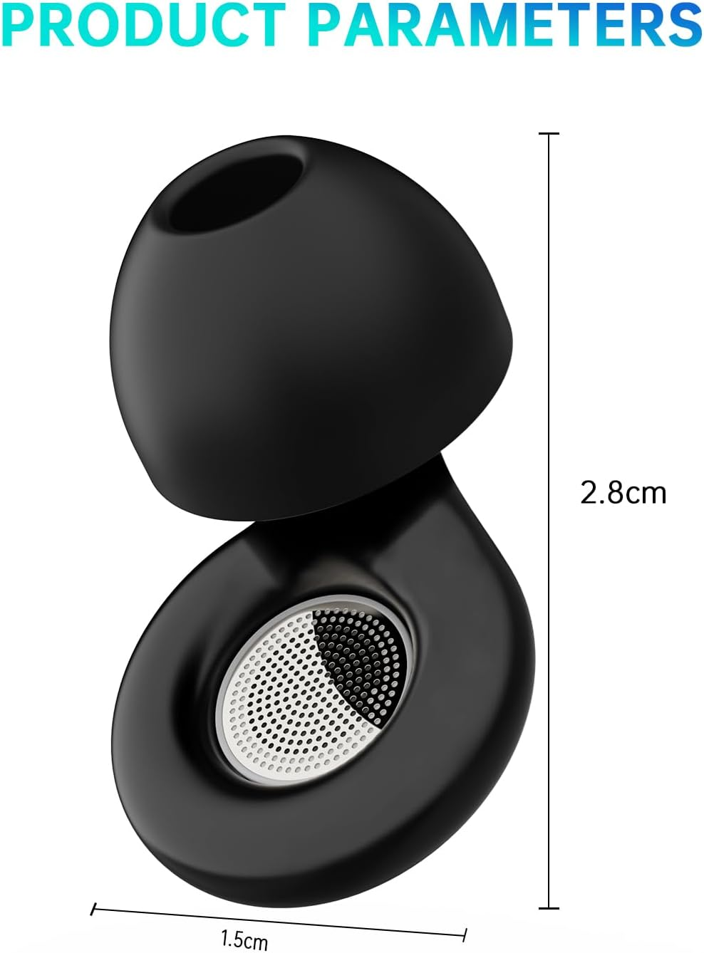 Eosxrp Silicone Ear Plugs for Sleeping 4 Pair Reusable Gel Earplugs for Swimming with High Noise Cancelling for Traveling Concerts Shooting Construction Studying Work, 4 Sizes, 28Db SNR, Sleek Black image number 1