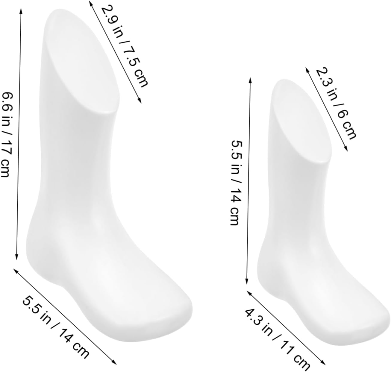 ABOOFAN 4Pcs Baby Foot Mannequin Display 11.5Cm 14Cm Plastic Toddler Shoe Mold Skin Tone Lightweight Retail Accessory for Displaying Socks Shoes image number 3