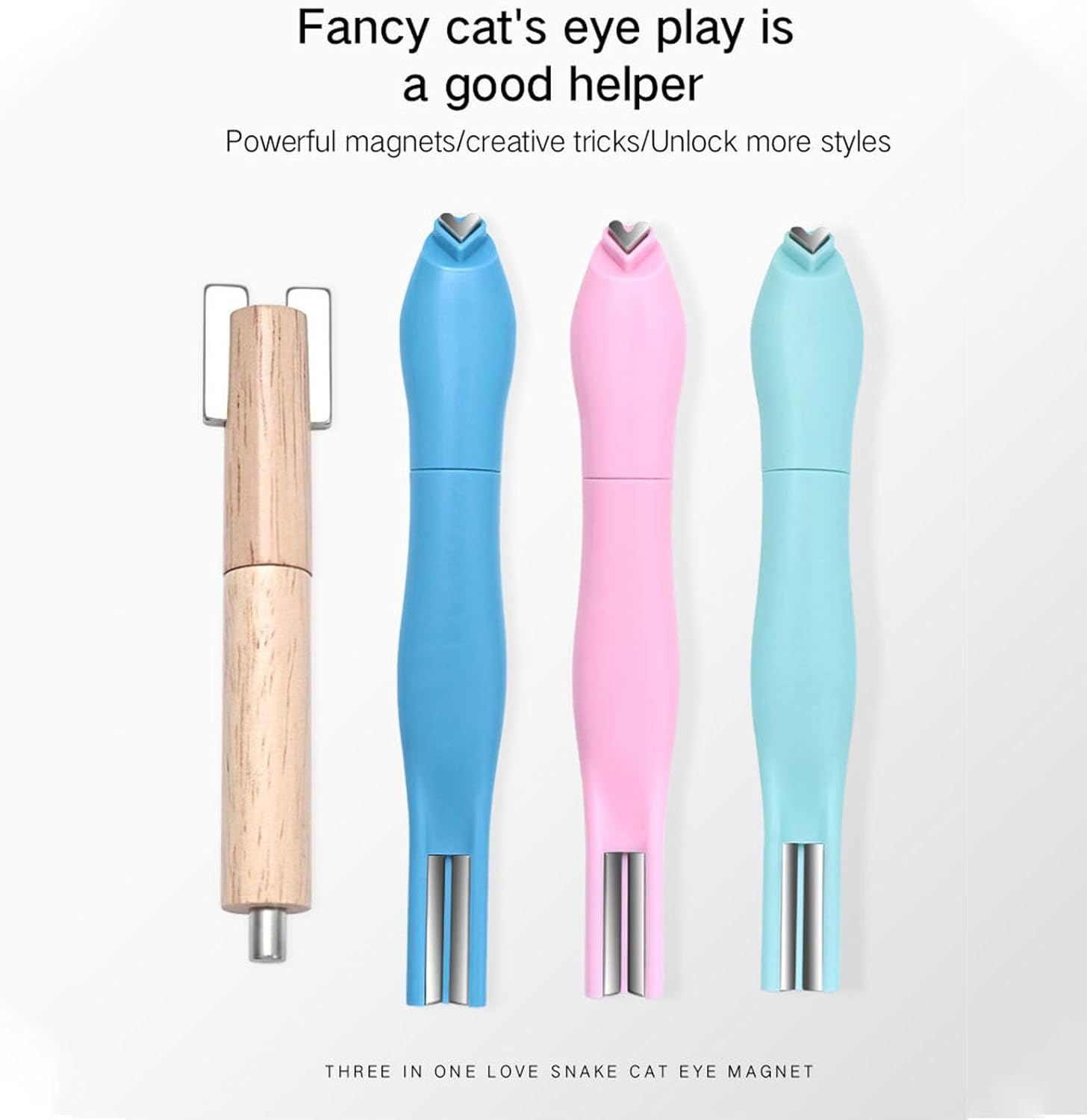 Pongnas Cat Eye Nail Magnet, 3 in 1 Design, Magnetic Nail Art Pen with Strong Magnet for Home Salon, Professional Nail Art (Dark Blue) image number 2