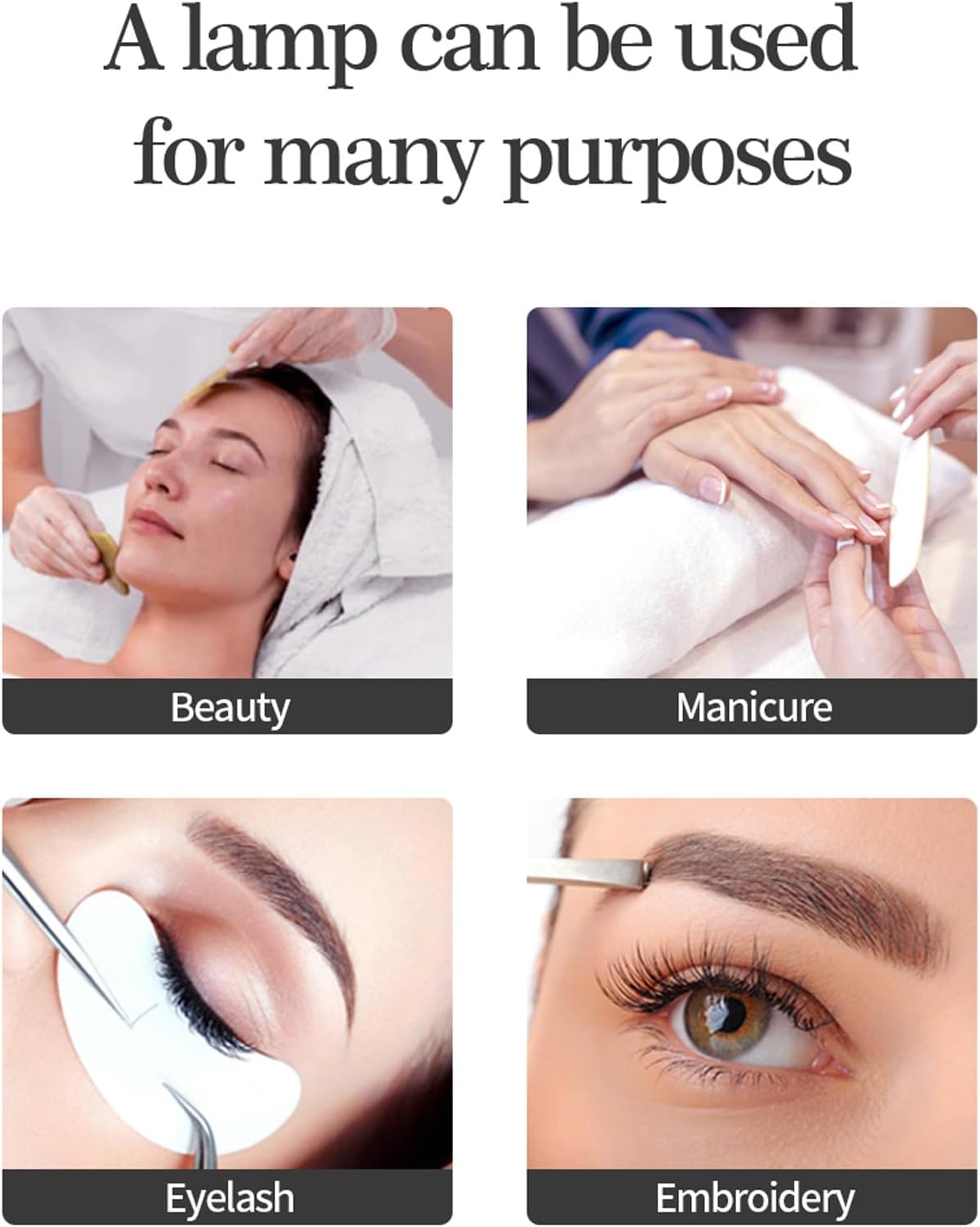 Half Moon Desk Lamp for Nails Art, 3200K‑5600K Dimmable LED Half Moon Light with 28 Inch Lamp Head, 40W Fill Light with Remote Control for Beauty Lash Extension Tattoo (Black) image number 6