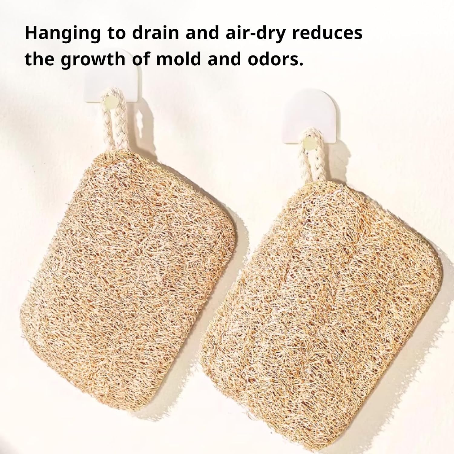 2 PCS Natural Loofah Sponges, Eco-Friendly Exfoliating Shower and Kitchen Cleaning Sponges for Skin Care, Bath Spa, Soft Touch, Multi-Purpose Organic Cleaning for Children and Adults image number 2