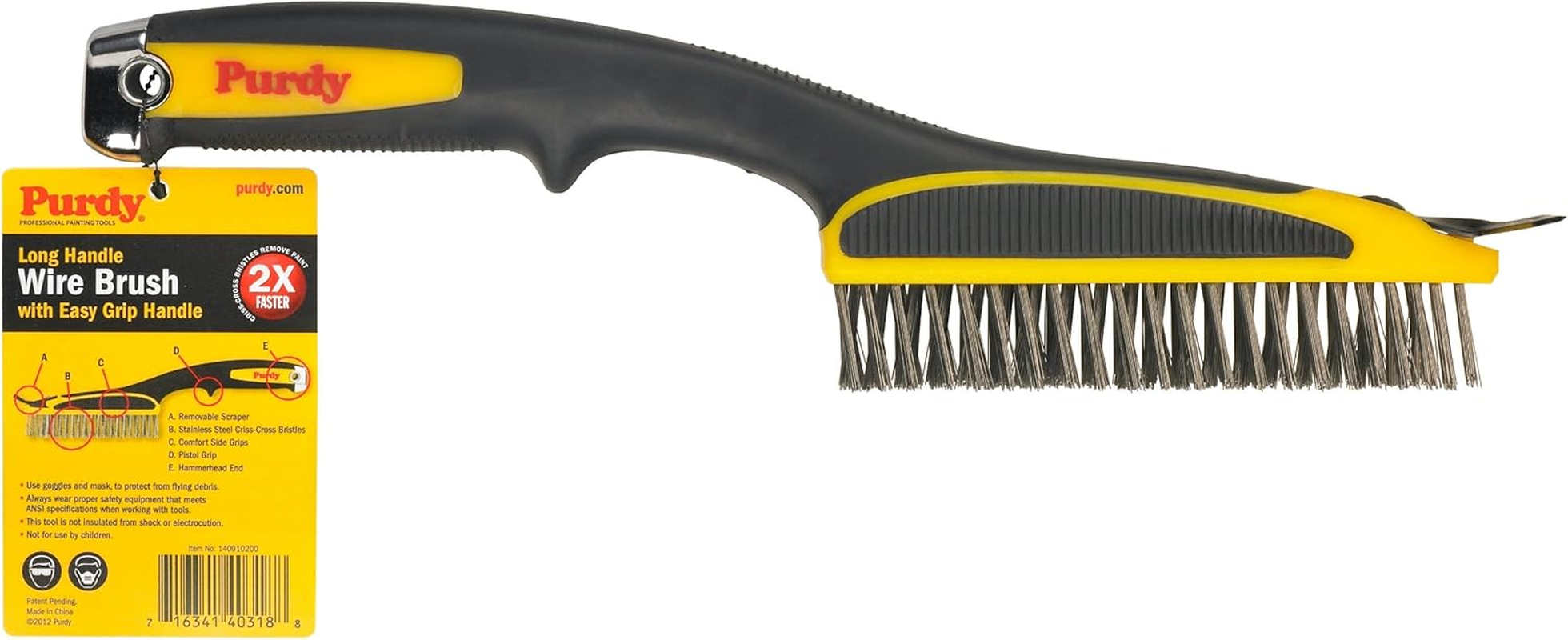 Purdy 140910200 Surface Prep Tool 14-Inch Long Handle Wire Brush