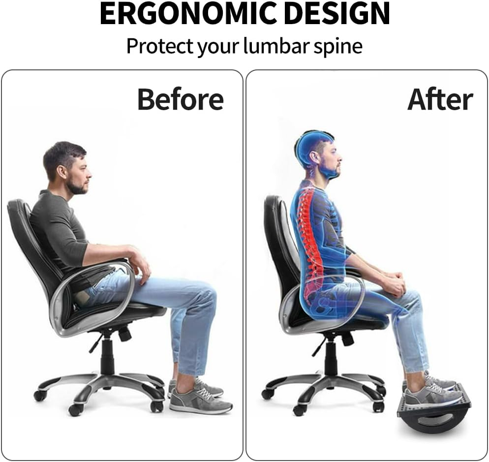 Casazenith Foot Rest for under Desk at Work - Ergonomic Foot Stools for under Office Desk - Rocking Footrest with Roller Massager - Leg Rest for Chair, Computer Gaming - Promote Leg Circulation image number 6