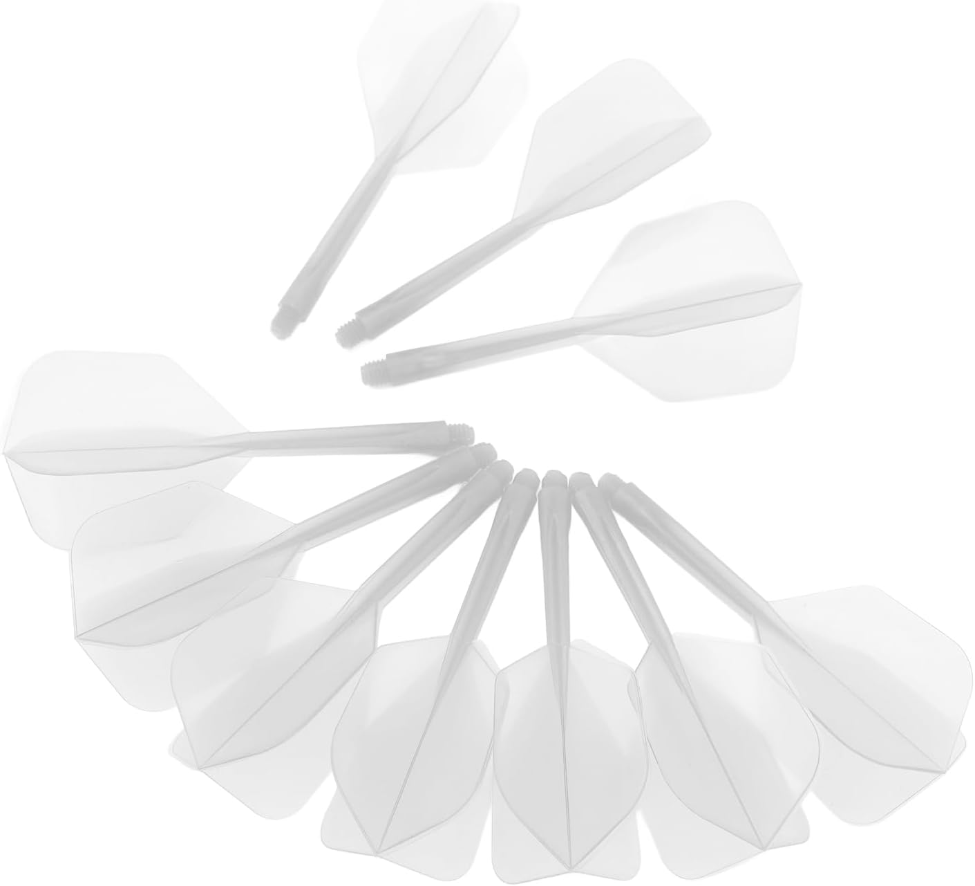 One Piece Dart Flight and Shafts, Plastic 10Pcs Excellent Balance Integrated Dart Shaft and Flights for Dart Game (White) image number 6