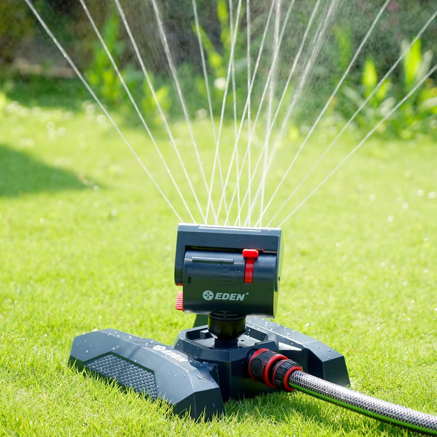 EDEN 14815A Adjustable 4-Way Mini Turbo Oscillating Sprinkler, 16 Nozzle, Covers up to 4,069 Sq. Ft. image number 6