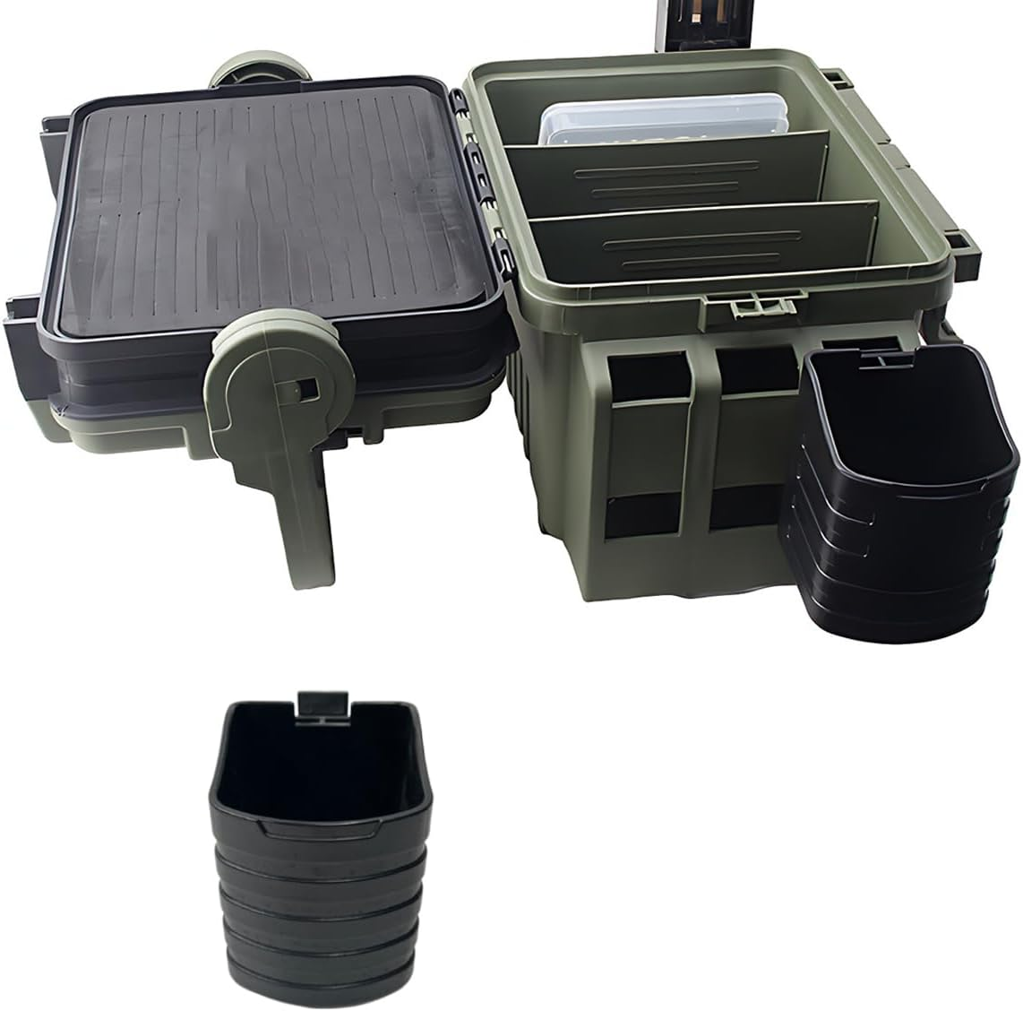 AIMALL Vertical Rod Holder Luya Fishing Box Accessories &ndash; Durable Clip-On Fishing Cup Holder, Multipurpose Storage Bucket for Fishing Gear &ndash; 3.3In X 2.9In X 2.8In, 128G image number 3