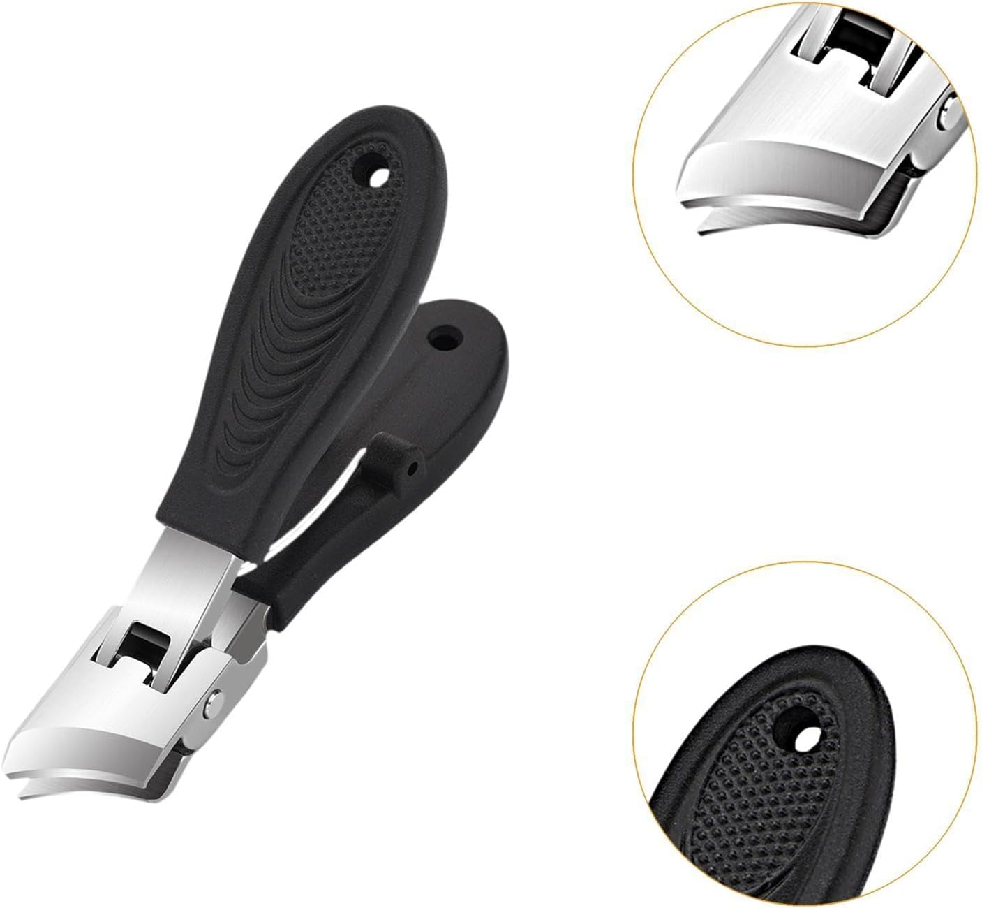 JAYIOLA Nail Clippers for Thick Toenails, Easy Use Trimmer Tool for Adults, Black - Orange image number 6