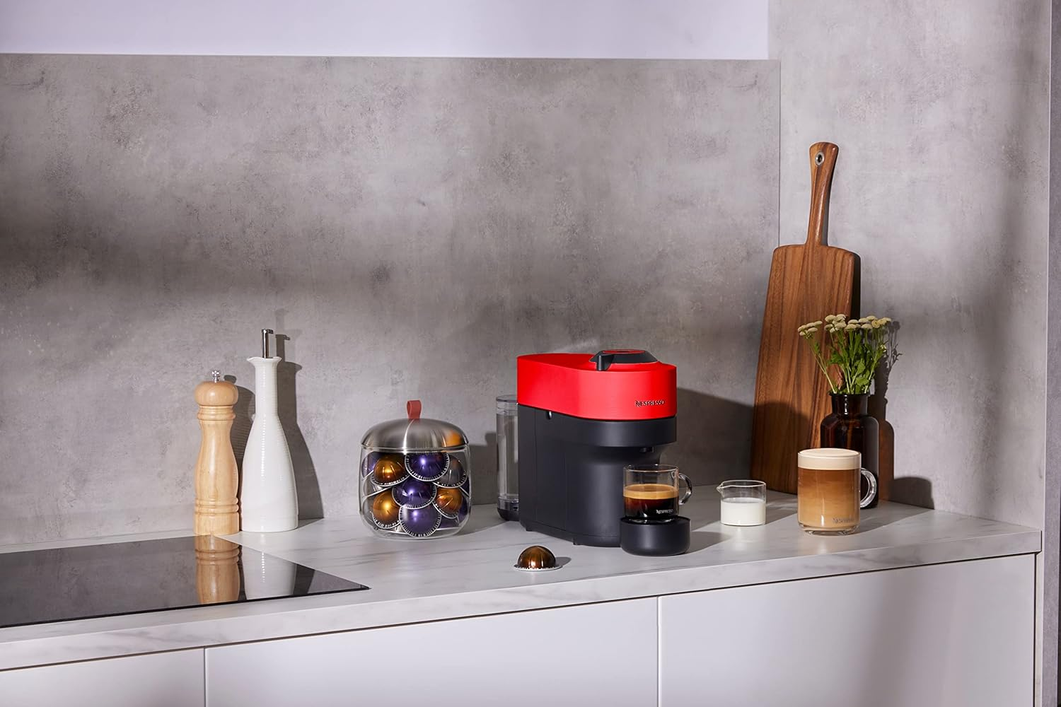 Breville Nespresso Vertuo Pop Coffee Machine by Breville Bundle with Aeroccino3 Milk Frother (Spicy Red), BNV150RED - Aqua Mint Bundle image number 2