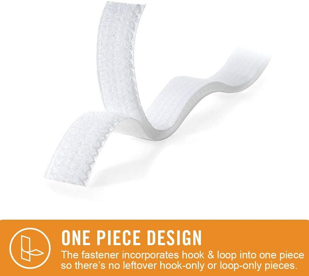VELCRO Brands Sew on Snag Free Hook and Loop Tape for Fabrics, 0.9M X 1.9Cm, White image number 2