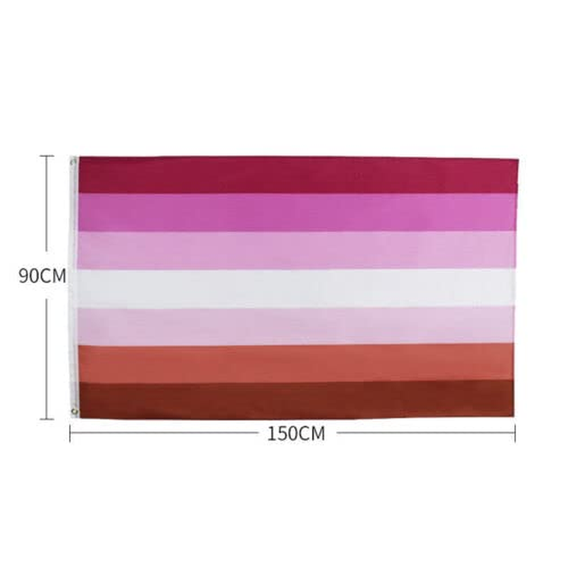 AIMALL 59" X 35" Lesbian Pride Flag, UV Resistant & Heavy Duty Rainbow LGBT Banner for Mardi Gras, Outdoor Party Decor, Weatherproof Polyester Flag with Metal Grommets image number 2