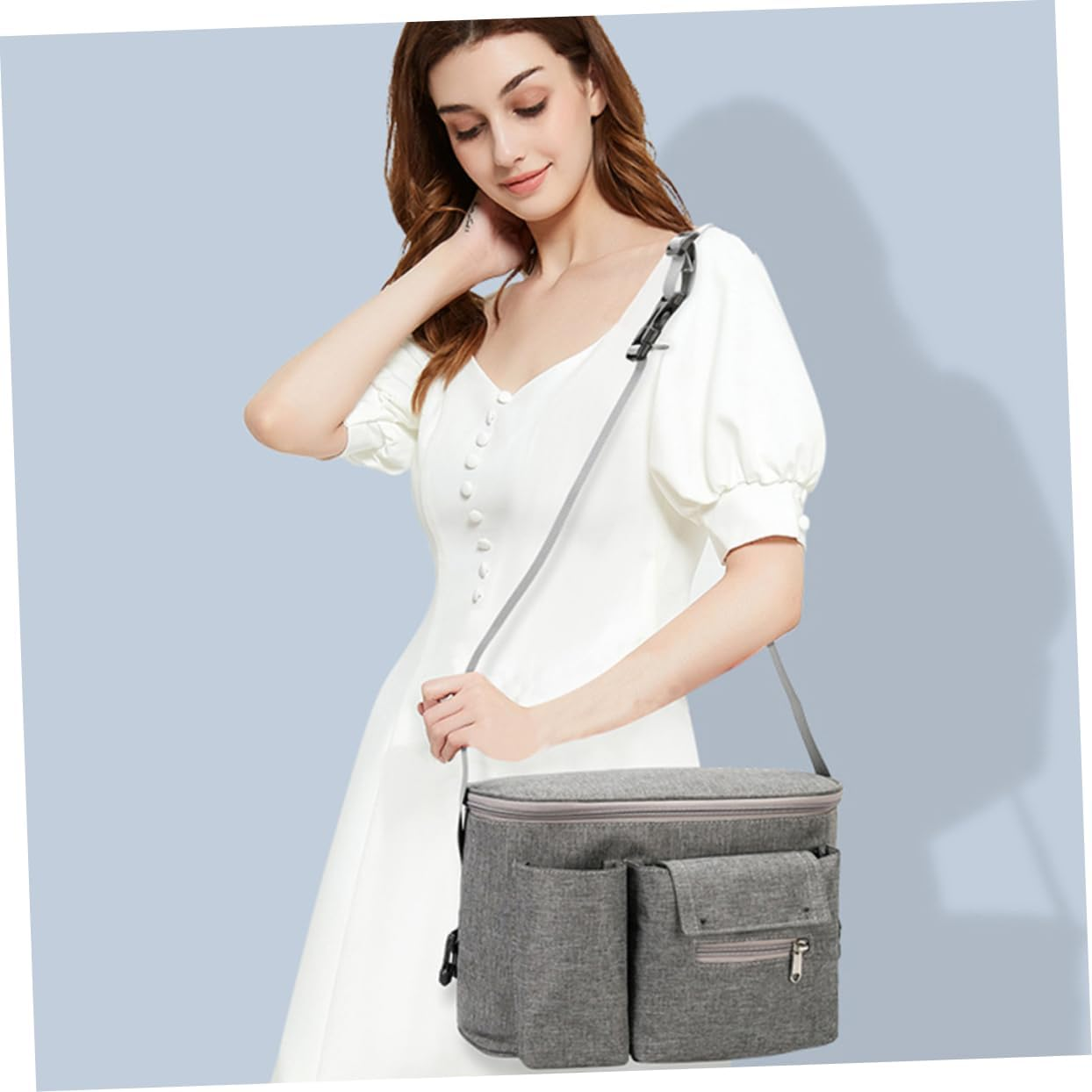 Ibasenice Diaper Bag Container Stroller Bottle Pouch Large Capacity for Organized Travel and Commuting image number 6