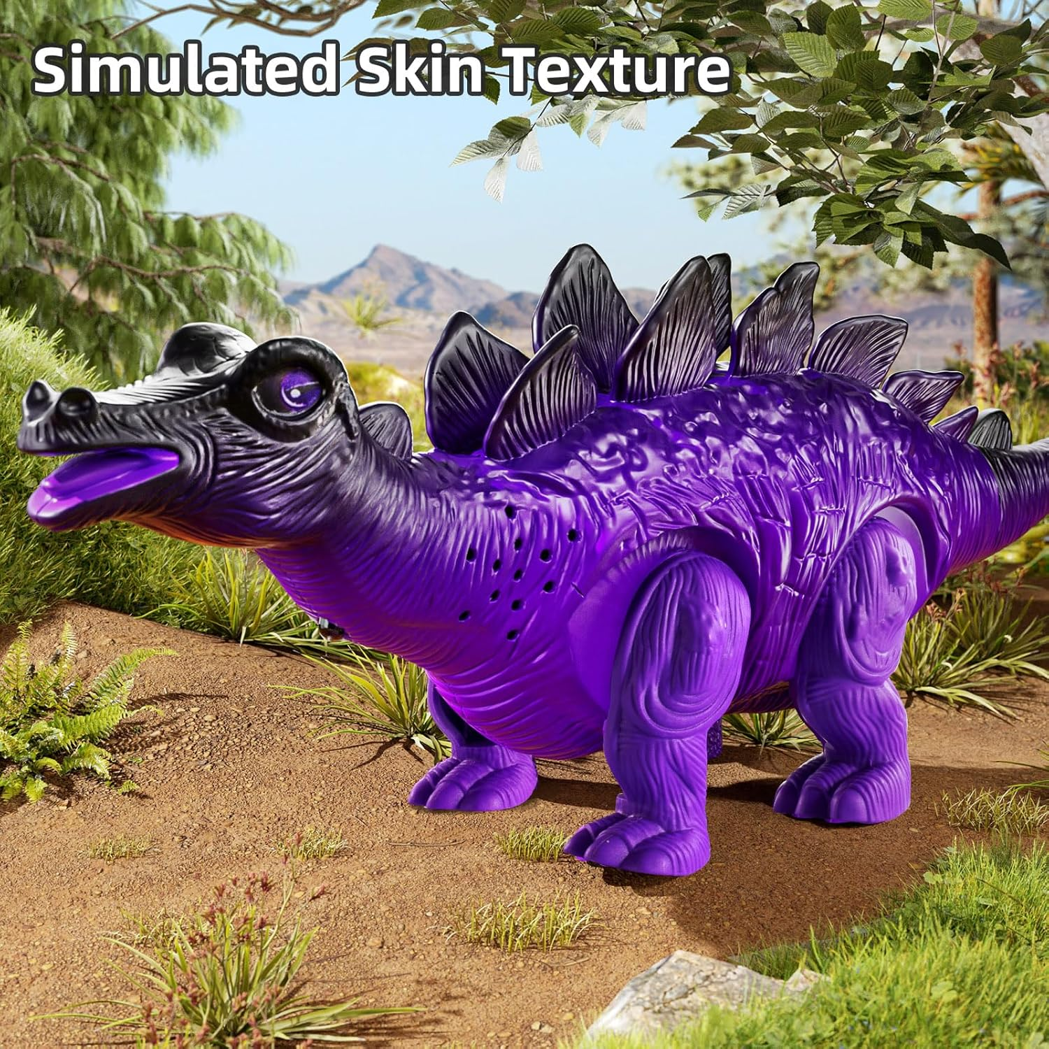 JUKUDAHU Electronic Walking Dinosaur Toys for Kids 3 4 5 6 7 8 Years Old - Dinosaur Figures for Boys 4-7 5-7, Toddler Dinosaur for Kids 3-5 with Sound Light, Dinosaur Set, Birthday Gifts Boys Girls image number 2