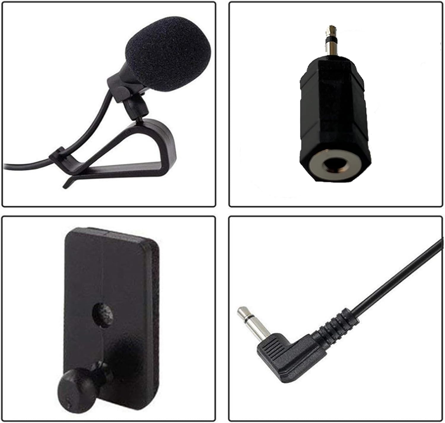 Car Radio Microphone 3.5 Mm Compatible with Pioneer Sony Boss JVC Kenwood Jensen Alpine External Mic for Vehicle Audio Stereo GPS CD DVD 3M Cable 3.5 Mm Female to 2.5 Mm Male Adapter image number 2